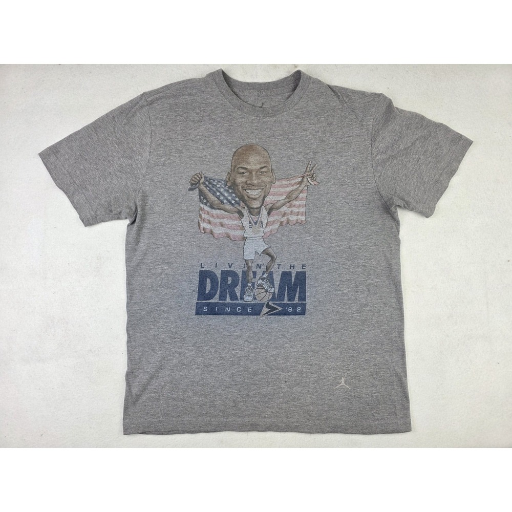 Nike Jordan Livin The Dream USA Olympics 92 Caricature Big Head Tee Size L *READ
